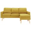 vidaXL 3-Sitzer-Sofa mit Hocker Gelb Stoff