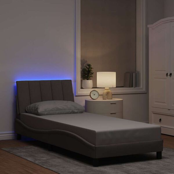 vidaXL Bettgestell ohne Matratze "Hanko" Taupe 90x190 cm Stoff