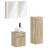 vidaXL Badezimmerm&ouml;bel-Set 4 stk. Sonoma-Eiche Ingenieurholz und Glas