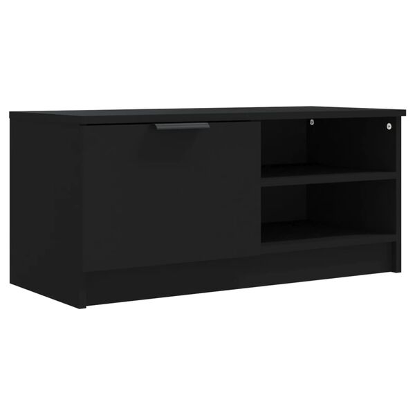 vidaXL TV-Schrank Schwarz 80x35x36,5 cm Holzwerkstoff