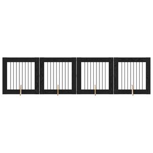 vidaXL Hundetor mit St&auml;ndern 4 pcs Schwarze Eiche 80 x 80 cm