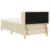 vidaXL Boxspringbett mit Matratze Creme 100 x 200 cm Stoff