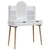 vidaXL Schminktisch-Set FAUSKE 4 Stk. Wei&szlig; 100 x 50 x 143 cm