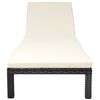 vidaXL Sonnenliege mit Auflage Poly Rattan Schwarz