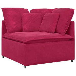 vidaXL Modulares Sofa Eckmodul mit Kissen Weinrot 100 cm