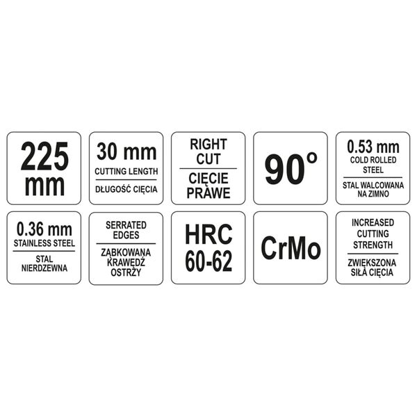 YATO Vertikal-Blechschere Rechts 225 mm Gr&uuml;n