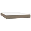 vidaXL Boxspringbett mit Matratze Taupe 140x190 cm Stoff