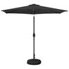 vidaXL Gartenparasol mit LED-Lichtern und Sockel 2,7 x 2,7 m Polyester