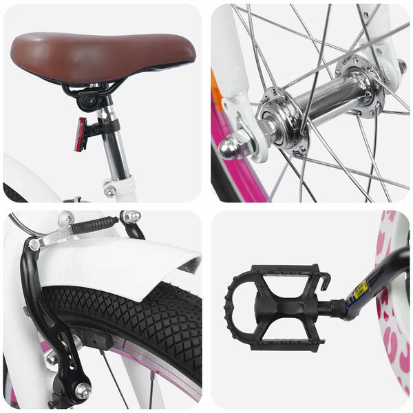 vidaXL Kinderfahrrad 18 Zoll f&uuml;r 5-7 Jahre alt Wei&szlig;