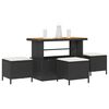 vidaXL Garten Essgruppe Schwarz Poly-Rattan