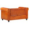vidaXL Chesterfield-Sofa 2-Sitzer Hellbraun Echtleder