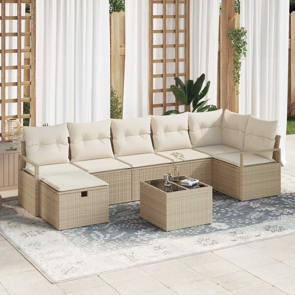 vidaXL Sofa Set mit Kissen 4 pcs Poly-Rattan