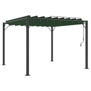 vidaXL Gazebo mit Lamellen-Dach Gr&uuml;n 3 x 3 x 2,14 m