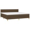 vidaXL Boxspringbett mit Matratze & LED Dunkelbraun 200x200 cm Stoff
