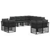 vidaXL Outdoor-Sofagarnitur 11 pcs Schwarz und Dunkelgrau Polyester