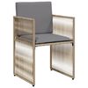 vidaXL 7-tlg. Garten-Essgruppe mit Kissen Beige Poly Rattan