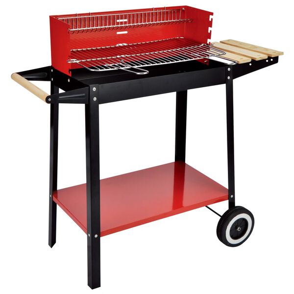 HI Holzkohle-Grillwagen 88x44x83 cm Rot