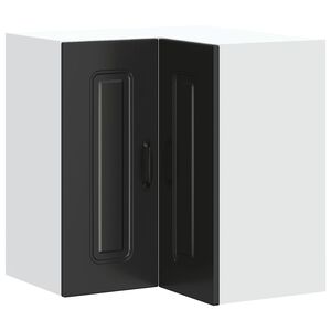 vidaXL K&uuml;chen-Eckh&auml;ngeschrank Kalmar Schwarz Holzwerkstoff