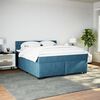 vidaXL Boxspringbett mit Matratze Blau 180x200 cm Samt
