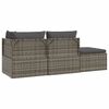 vidaXL 4-tlg. Garten-Lounge-Set mit Kissen Grau Poly Rattan