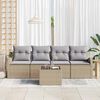 vidaXL Gartensofa-set Beige 55 x 55 x 37 cm Poly-Rattan