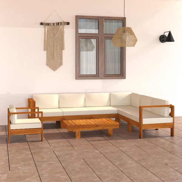vidaXL 8-teiliges Garten-Lounge-Set mit Kissen 100 x 60 cm Akazienholz