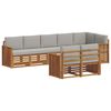 vidaXL Sofagarnituren 8 pcs Nat&uuml;rlich und Hellgrau Massivholz Akazie