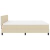 vidaXL Boxspringbett mit Matratze Creme 180 x 200 cm Stoff