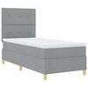 vidaXL Boxspringbett mit Matratze Hellgrau 90 x 190 cm Stoff