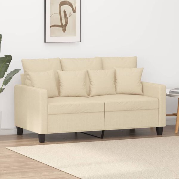 vidaXL 2-Sitzer-Sofa Creme 120 cm Stoff