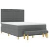 vidaXL Boxspringbett mit Matratze Dunkelgrau 140 x 200 cm Stoff