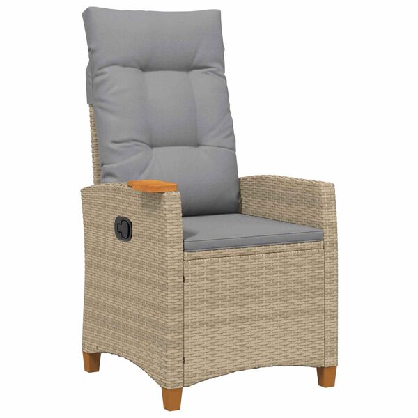 vidaXL Liegestuhl mit Teeteller 62 x 64 x 112 cm Poly-Rattan