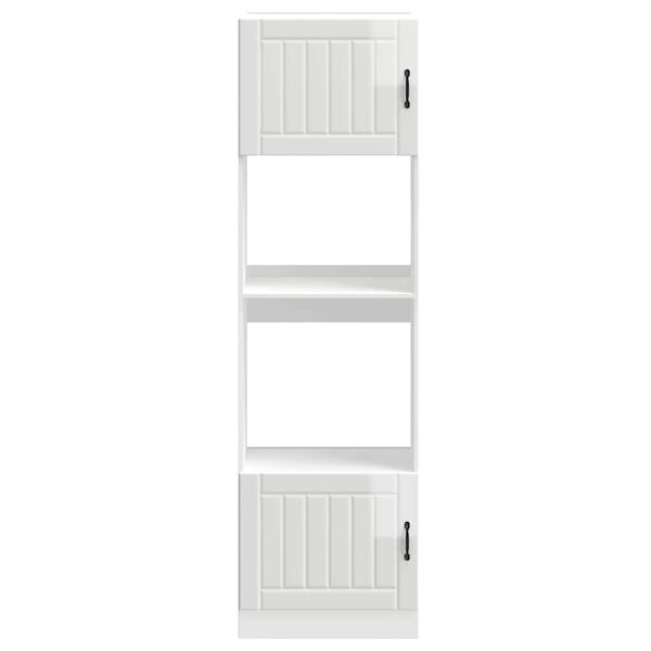 vidaXL Herdumbauschr&auml;nke 2 Stk. Lucca Hochglanz-Wei&szlig; Holzwerkstoff