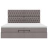 vidaXL Ottoman-Bett mit Matratzen Taupe 200x200 cm Stoff