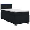 vidaXL Boxspringbett mit Matratze und LED Schwarz 100 x 200 cm Stoff