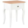 vidaXL Nachttisch Wei&szlig; und Braun 40 x 30 x 50 cm Kiefernholz Massiv