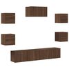 vidaXL 7-tlg. TV-Schrank-Set Braun Eichen-Optik Holzwerkstoff