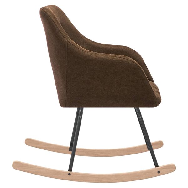 vidaXL Schaukelstuhl Braun Stoff