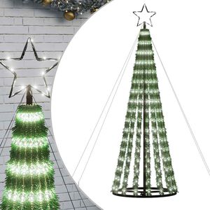 vidaXL LED Weihnachtsbaum 275 LEDs Kaltwei&szlig; 180 cm