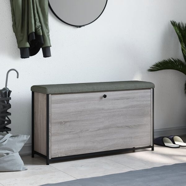 vidaXL Schuhbank mit Klappe Grau Sonoma 102x32x56 cm