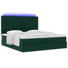 vidaXL Ottoman-Bett mit Matratzen & LEDs Dunkelgr&uuml;n 200x200 cm Samt