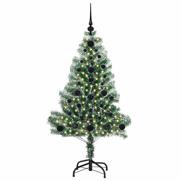 vidaXL K&uuml;nstlicher Weihnachtsbaum beschneit mit LED Licht 120 cm