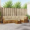 vidaXL Ecksofa Set mit Kissen 7 pcs Natur und Beige Massivholz Akazie
