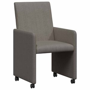 vidaXL Esszimmerst&uuml;hle mit Rollen 2 stk. Cordstoff Hellgrau
