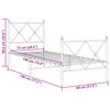 vidaXL Bettgestell mit Kopf- und Fu&szlig;teil Metall Wei&szlig; 75x190 cm