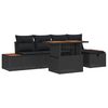vidaXL Gartensofa-set mit Kissen 6 pcs Schwarz Poly-Rattan
