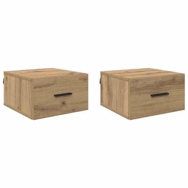 vidaXL Nachttisch 2 pcs Artisan-Eiche 35 x 35 x 20 cm Holzwerkstoff