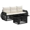 vidaXL Gartensofa-set 4 stk. Schwarz und Cremewei&szlig; Poly-Rattan