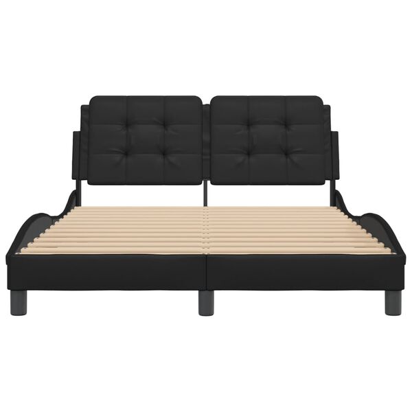 vidaXL Bettgestell ohne Matratze "Zadar" Schwarz 120x200 cm Kunstleder