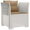 vidaXL 1-Sitzer Sessel mit Kissen Rattan-Look PP Wei&szlig;
